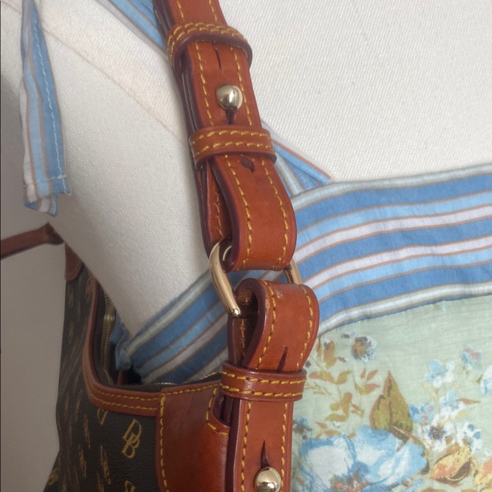 Dooney & Bourke Brown Leather Trim Shoulder Bag - Picture 3 of 7